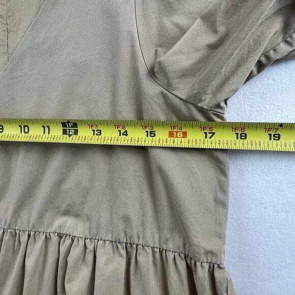 Banana Republic Puff Sleeve Tiered Midi Dress Khaki-Petite M - Picture 5 of 9